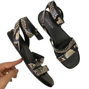 Marc Fisher Tavie Multi-Strap Snake Print Python Ankle Strap Sandals Size 8M